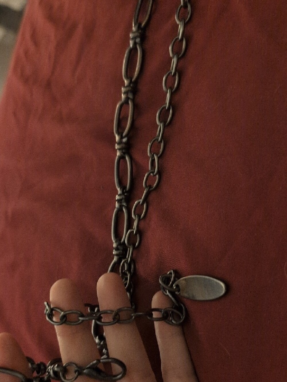 Gunmetal Chain Belt Minimal Industrial Y2K Waist Hip Belt